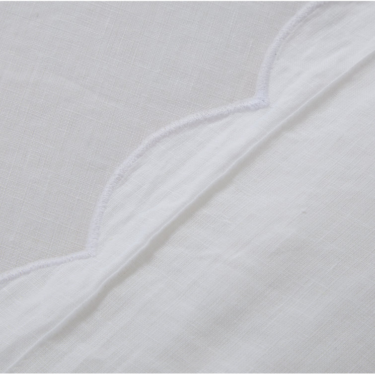 White Linen Embroidered Standard Sham