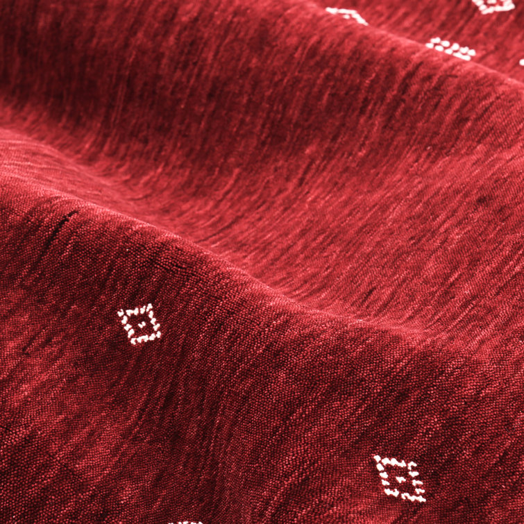 Hand-Knotted Red Wool Geometric 3' x 5' Area Rug