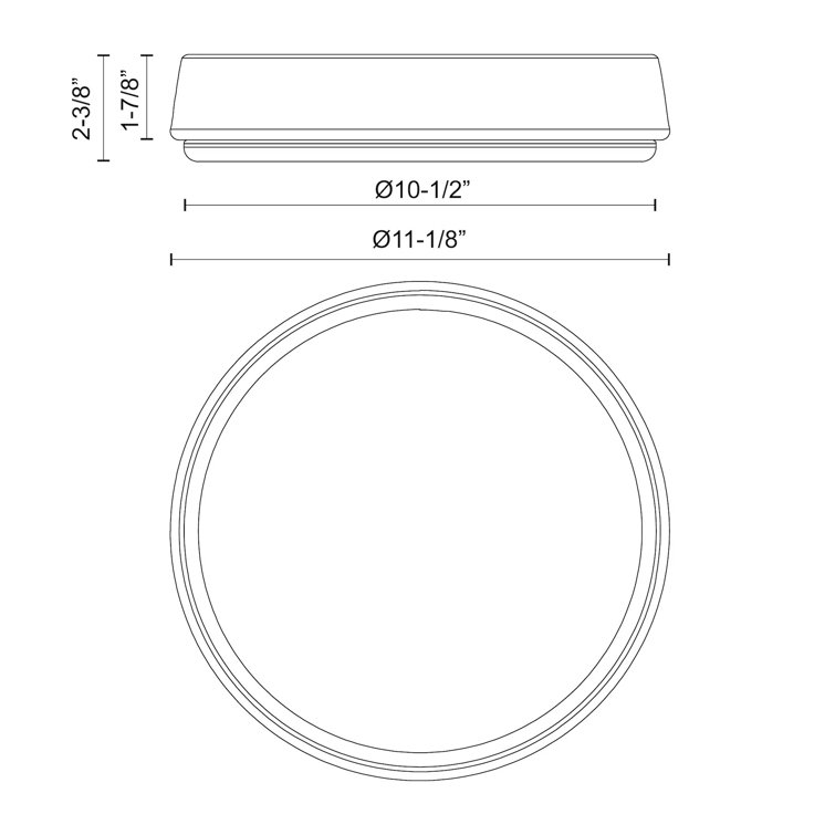 Laval 11-Inch Brushed Nickel LED Flush Mount Light