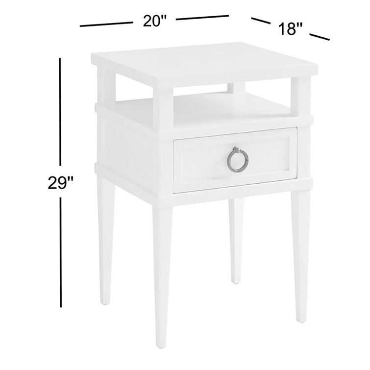 Transitional Ocean Breeze White 1-Drawer Night Table