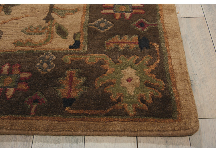 Tahoe Beige and Brown Hand-Knotted Wool Runner Rug