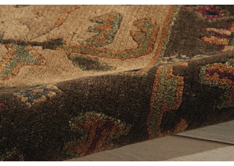 Tahoe Beige and Brown Hand-Knotted Wool Runner Rug