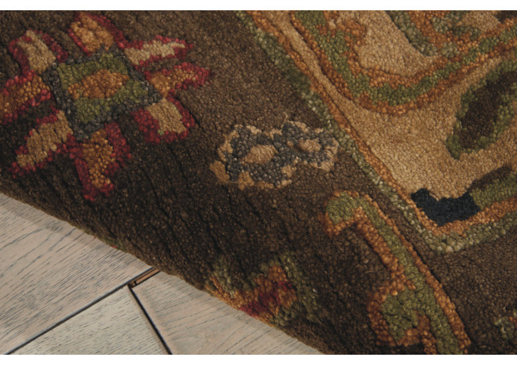 Tahoe Beige and Brown Hand-Knotted Wool Runner Rug