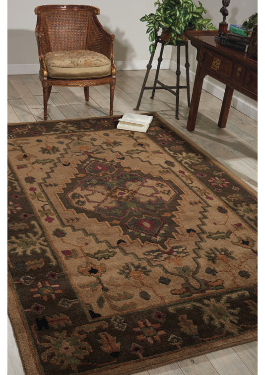 Tahoe Beige and Brown Hand-Knotted Wool Runner Rug