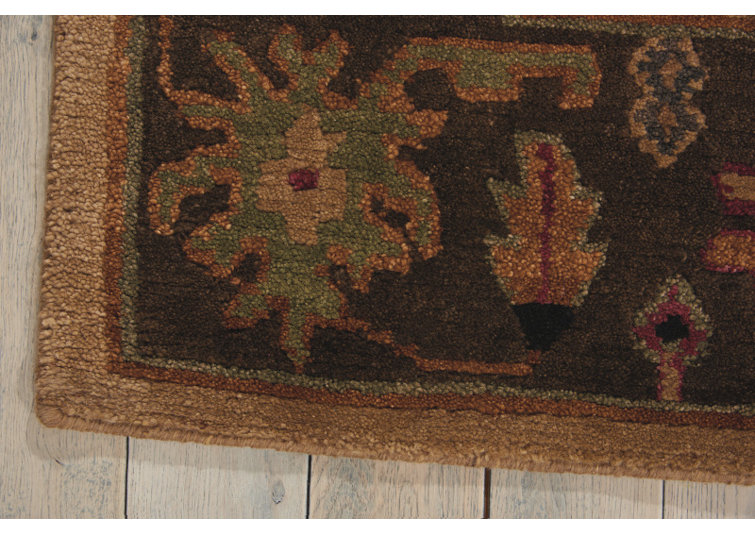 Tahoe Beige and Brown Hand-Knotted Wool Runner Rug