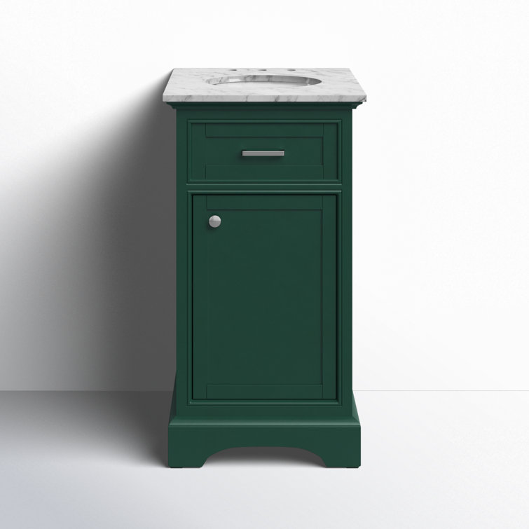 Teak and Marble 19'' Single Bathroom Vanity with Brushed Nickel Hardware