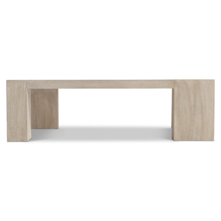 Beige Oak Rectangular Contemporary Cocktail Table