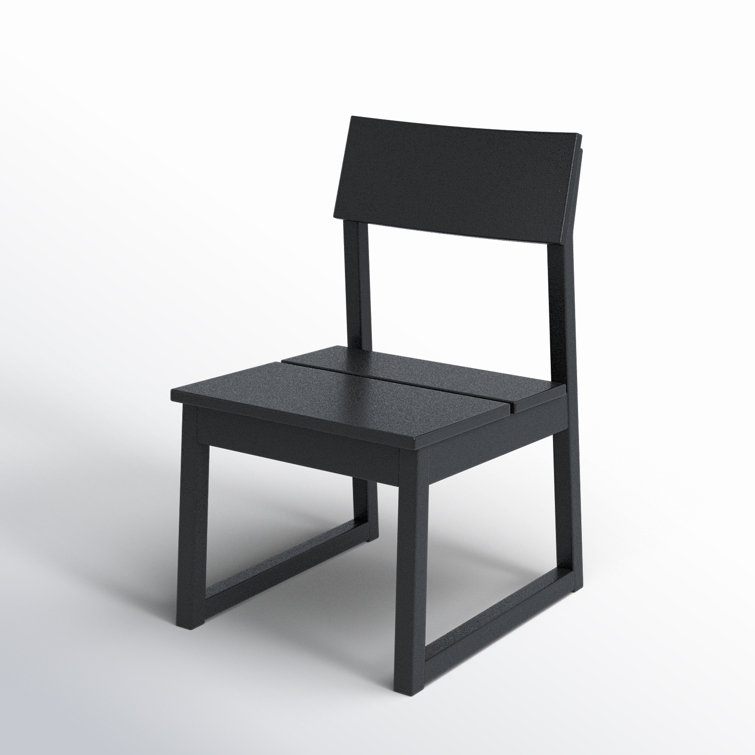 EDGE Modern Black Polywood Armless Dining Side Chair