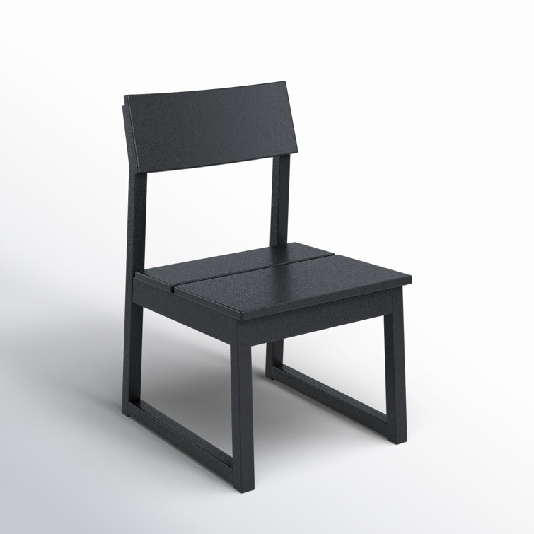 EDGE Modern Black Polywood Armless Dining Side Chair