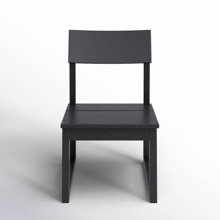 EDGE Modern Black Polywood Armless Dining Side Chair
