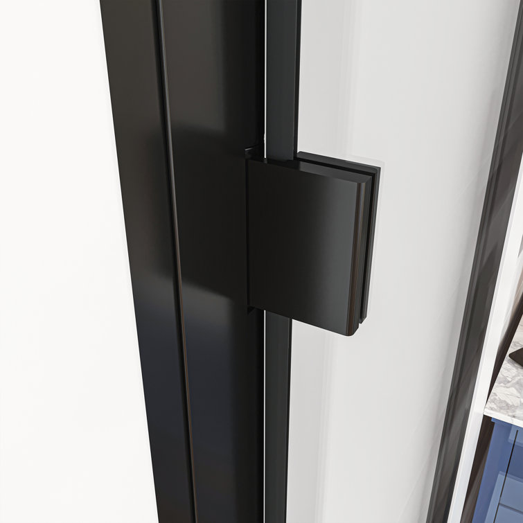 36'' x 72'' Frameless Clear Glass Shower Door in Matte Black