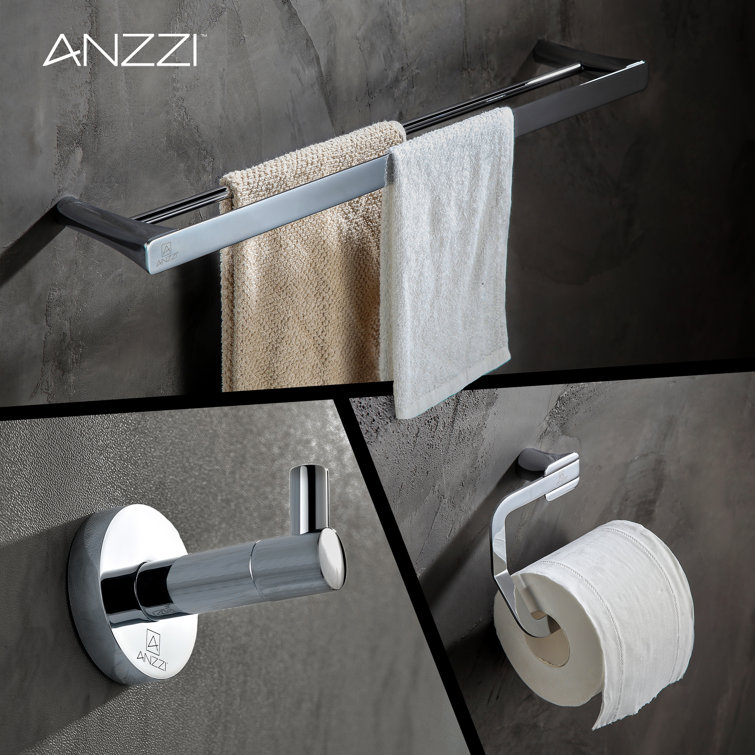 Chrome 3-Piece Wall Mounted Bathroom Accessory Set