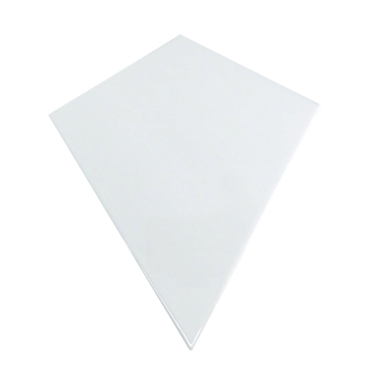 Skite Glossy White Diamond Ceramic Wall Tile, 6.3'' x 7.27''