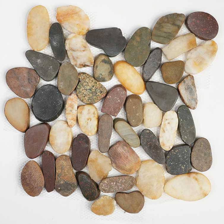 Mixed Color Natural Pebble Stone Mosaic Tile for Indoor and Outdoor Use