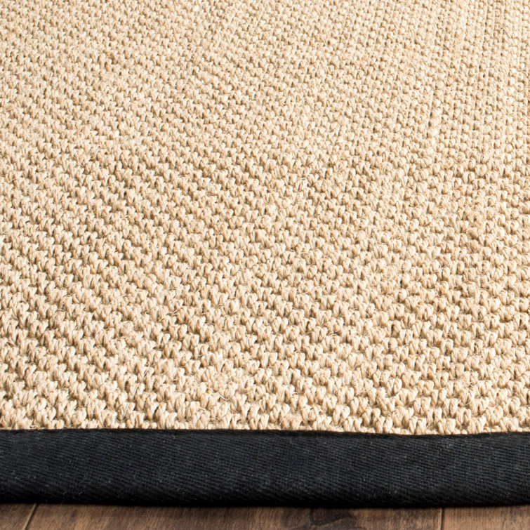 Maize and Black Hand-Knotted Sisal Area Rug, 4' x 6'