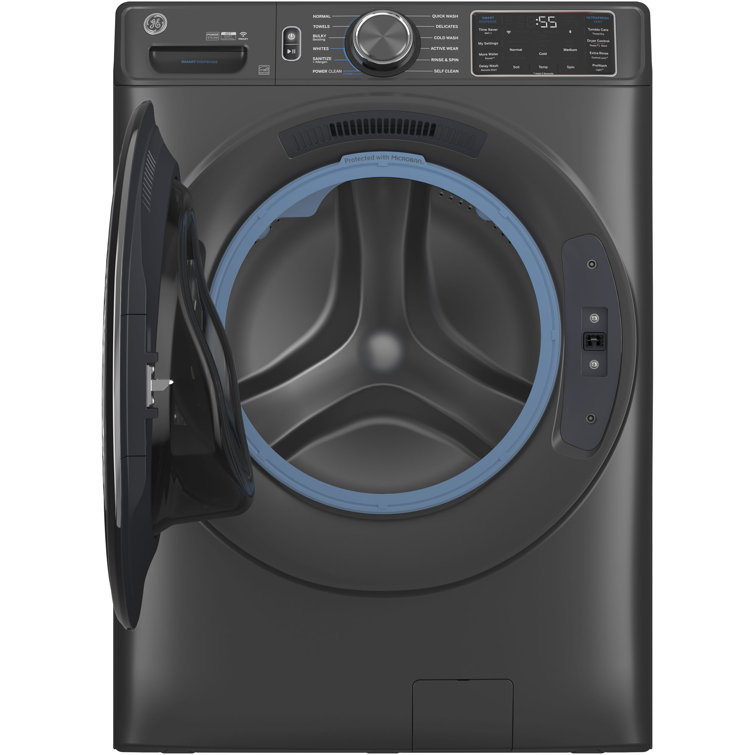 GE 5.0 Cu Ft Carbon Graphite Smart Front Load Steam Washer