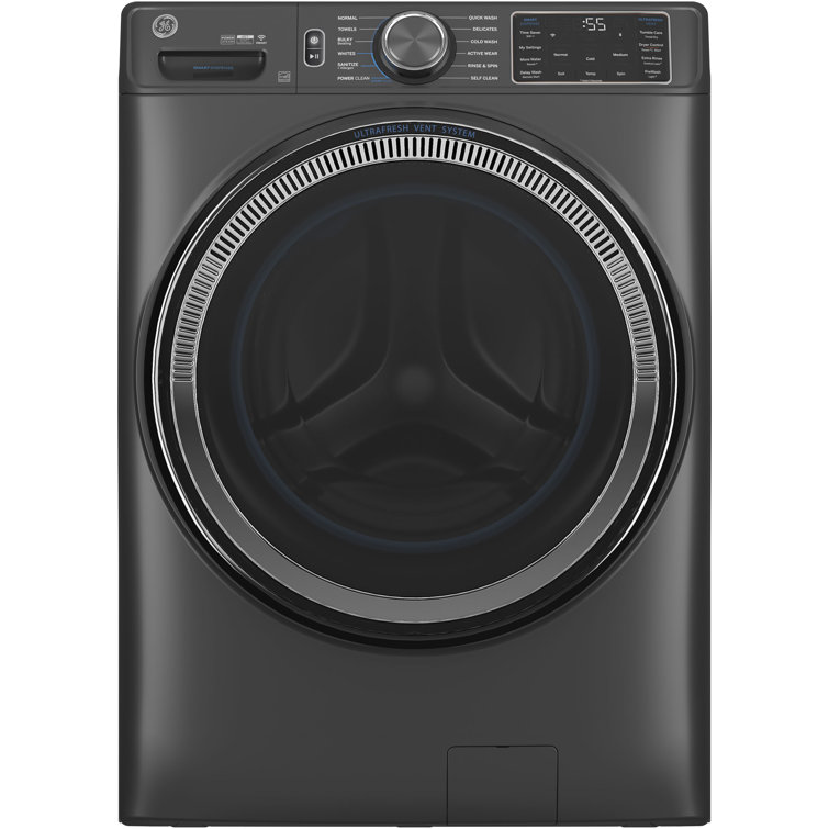 GE 5.0 Cu Ft Carbon Graphite Smart Front Load Steam Washer