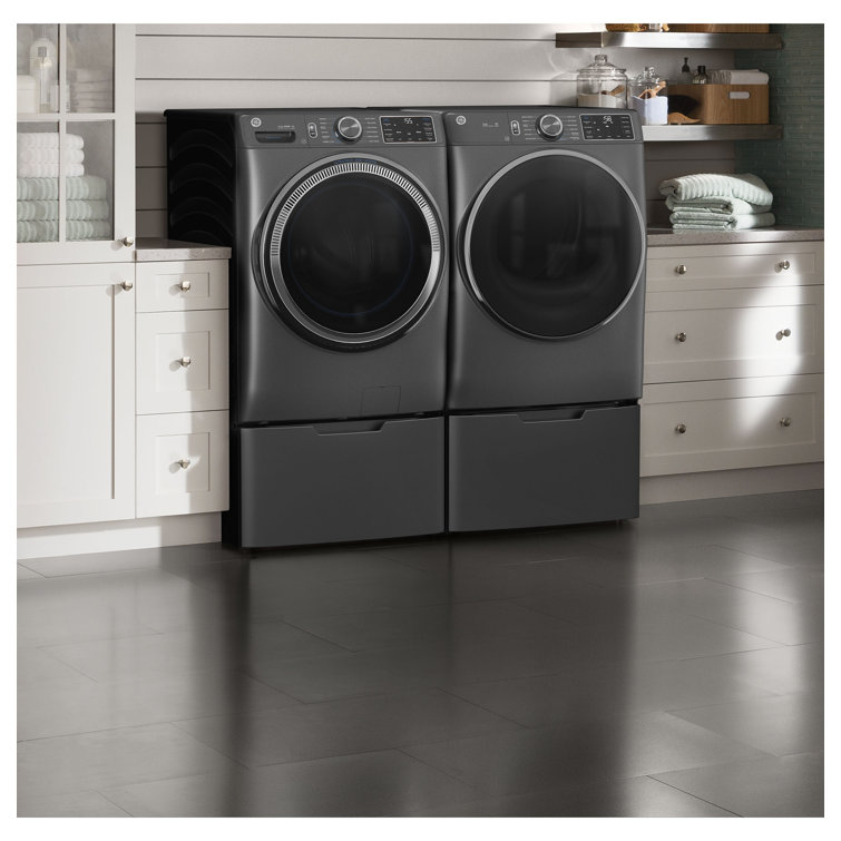 GE 5.0 Cu Ft Carbon Graphite Smart Front Load Steam Washer