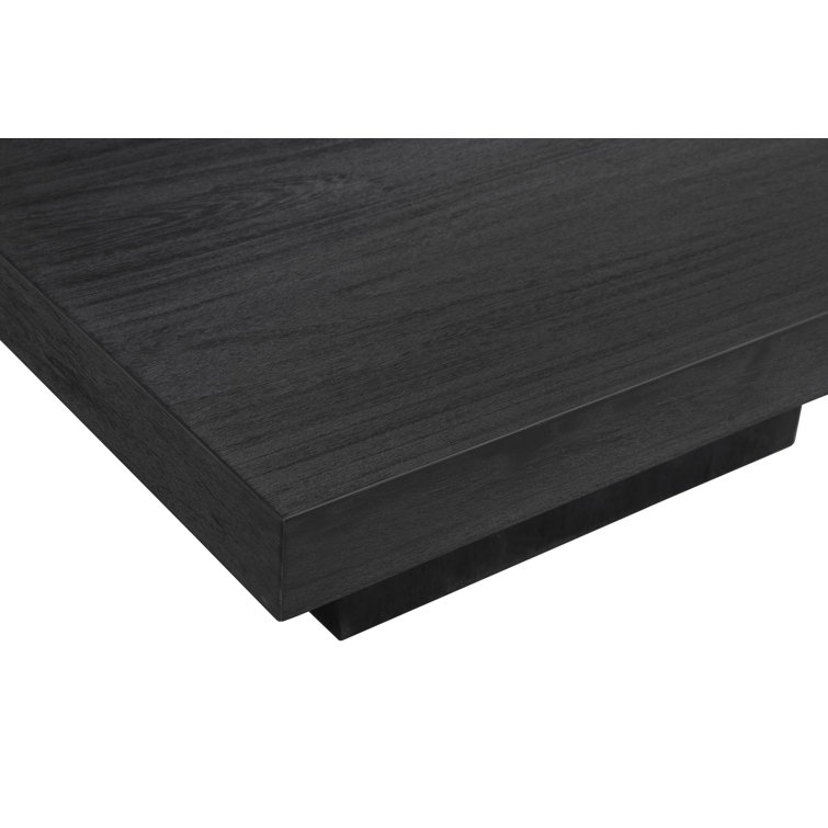 Modern Black Solid Wood Square Coffee Table