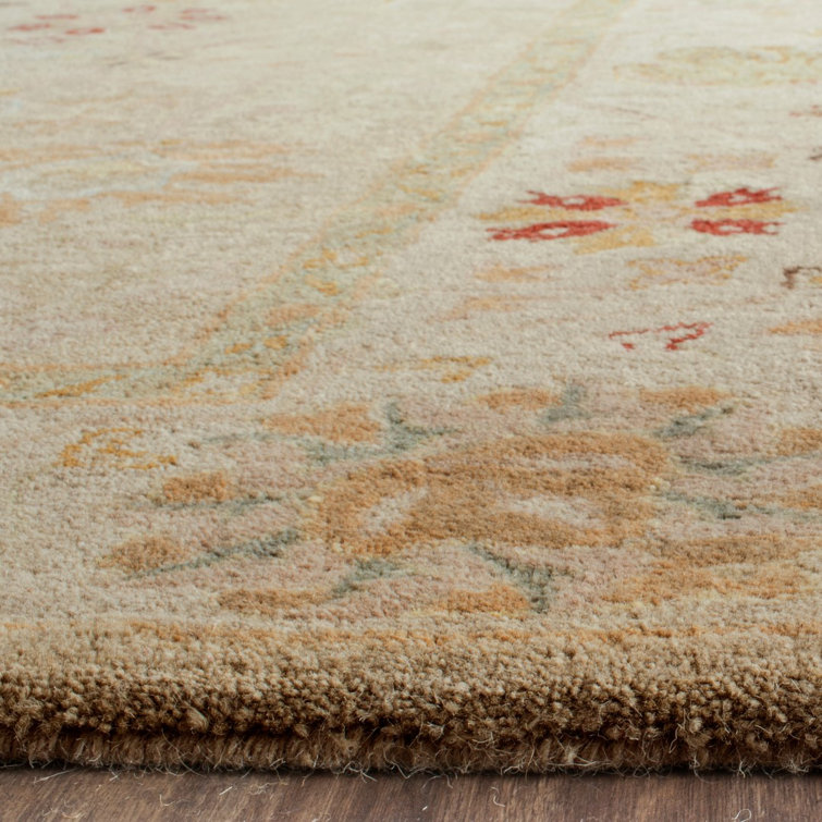 Heirloom Taupe & Beige Wool 3' x 5' Hand-Tufted Area Rug