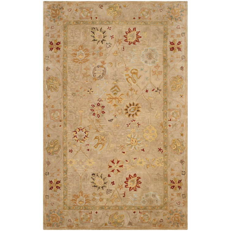 Heirloom Taupe & Beige Wool 3' x 5' Hand-Tufted Area Rug
