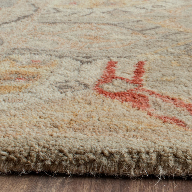 Antiquity Hand Tufted Red Wool Rectangular Area Rug