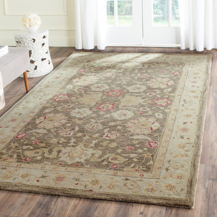 Handmade Gray Wool Tufted Rectangular Area Rug