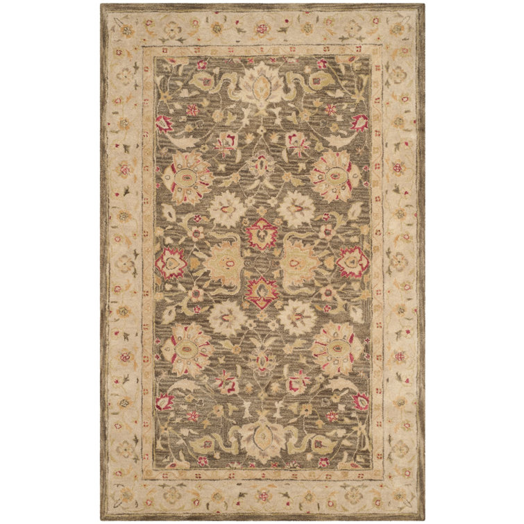Handmade Gray Wool Tufted Rectangular Area Rug