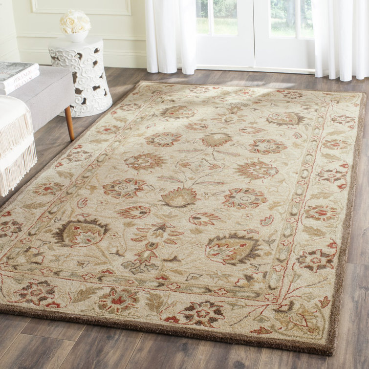 Antiquity Beige Wool Hand-Tufted Rectangular Area Rug