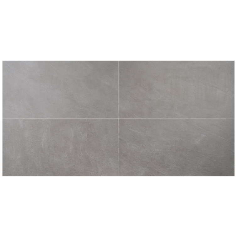 Silver Gray Large Format Matte Porcelain Tile 24x48