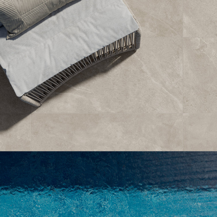 Large Format Crema Beige Matte Porcelain Outdoor Pool Coping Tile
