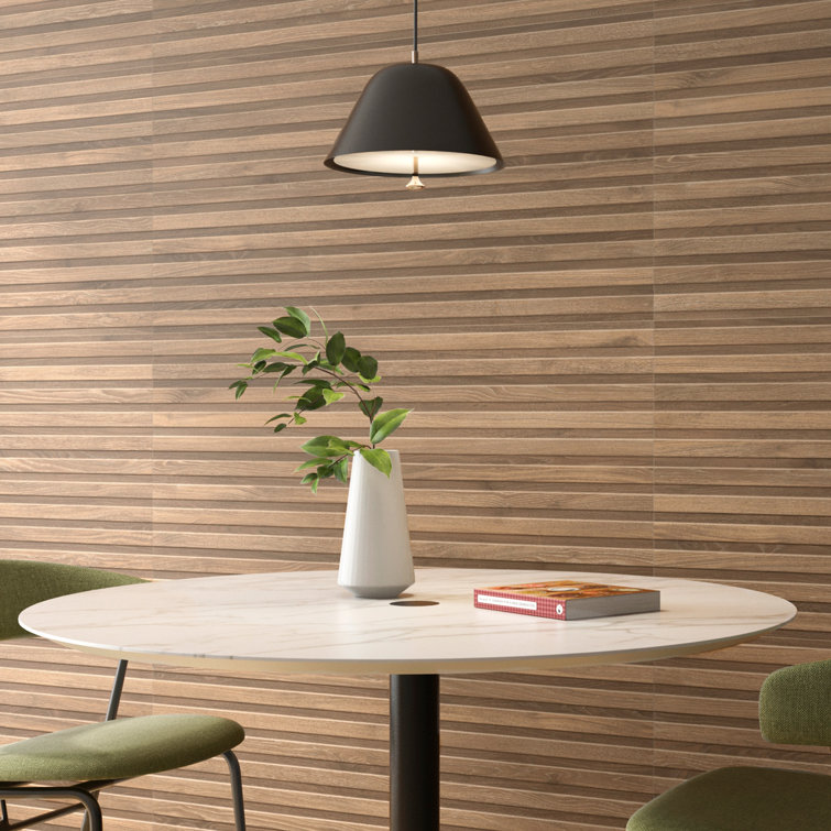 Brookline Ribbon Tan Brown Matte Porcelain Large Format Tile