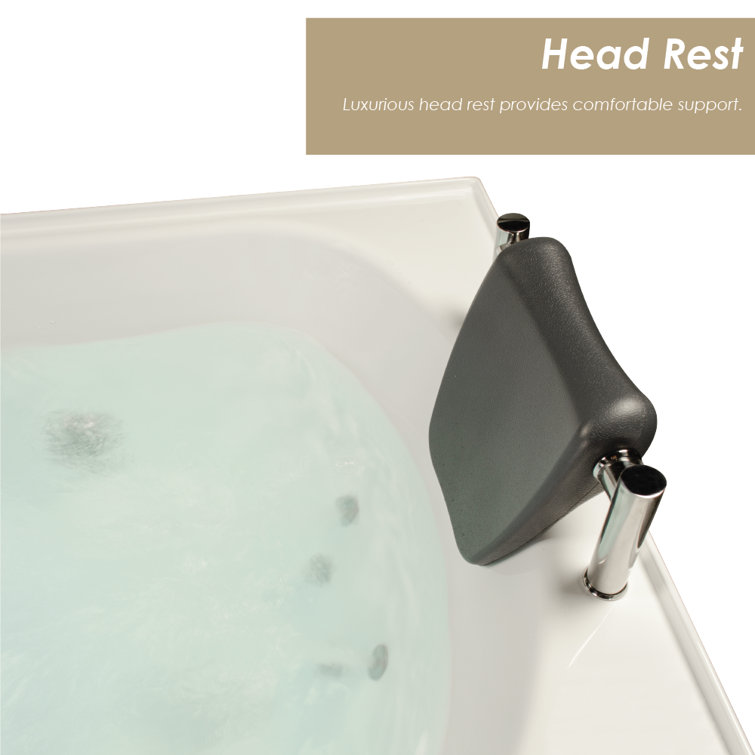 Lexi 59.5" White Acrylic Rectangular Alcove Whirlpool Bathtub with Jets