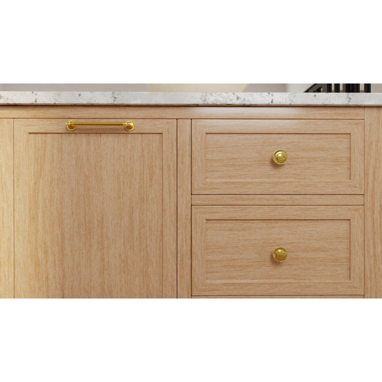 Minted Polished Gold Round Knob with Mounting Hardware