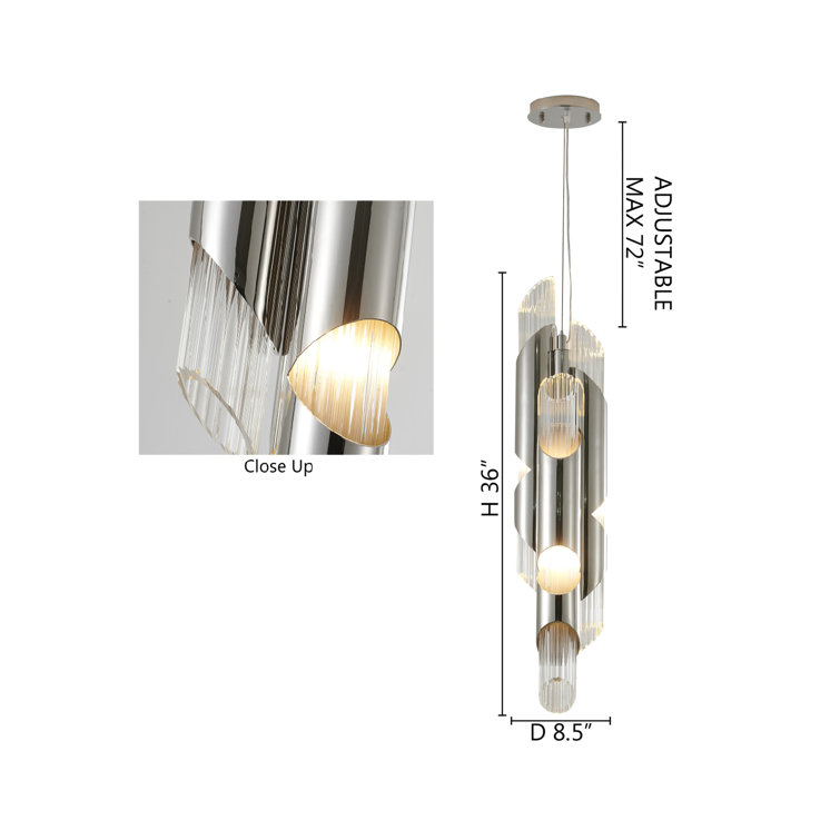 Chrome Glass 6-Light LED Pendant