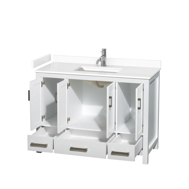 Sheffield 48" White Cultured Marble Bathroom Vanity