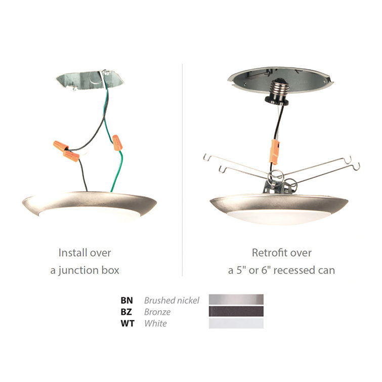 Brushed Nickel LED Flush Mount with Acrylic Diffuser