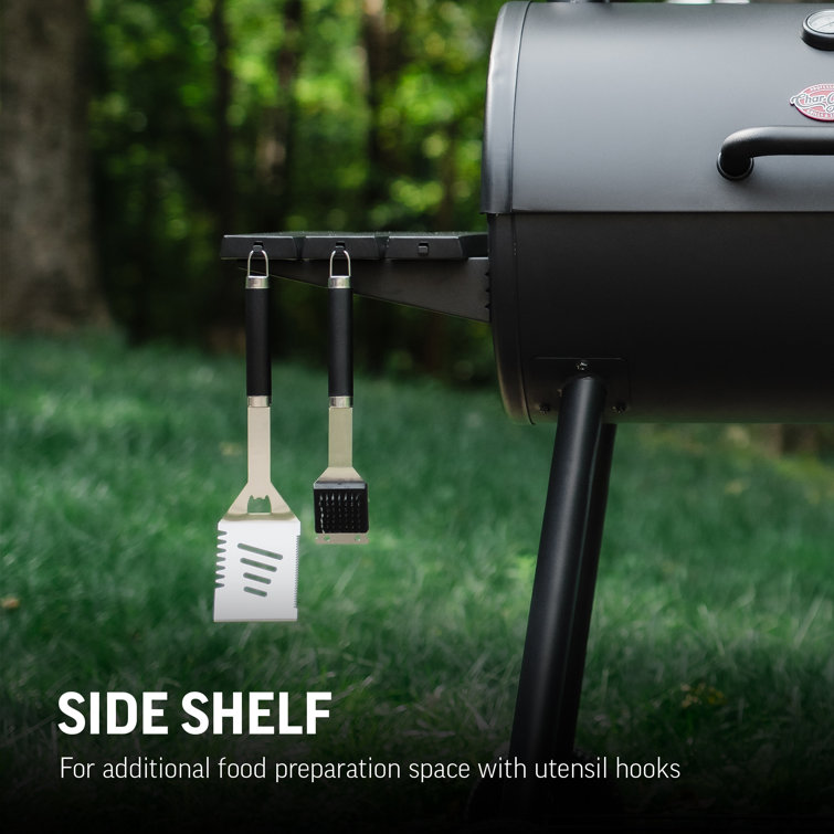 Charcoal Barrel Grill and Offset Smoker with Stainless Steel Interior