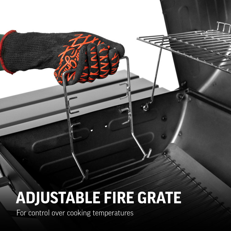 Charcoal Barrel Grill and Offset Smoker with Stainless Steel Interior
