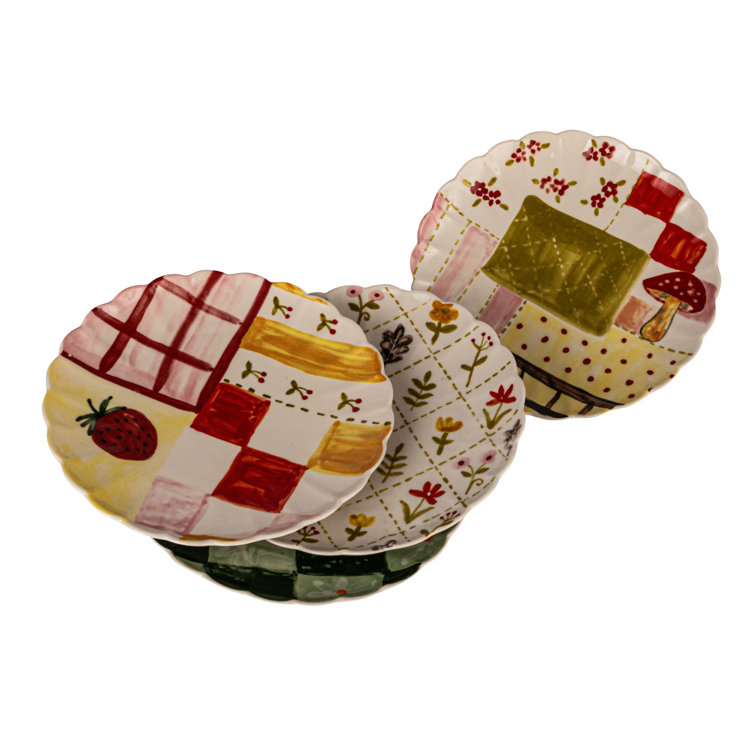 French Country Multicolor Ceramic Dinner Plate Set