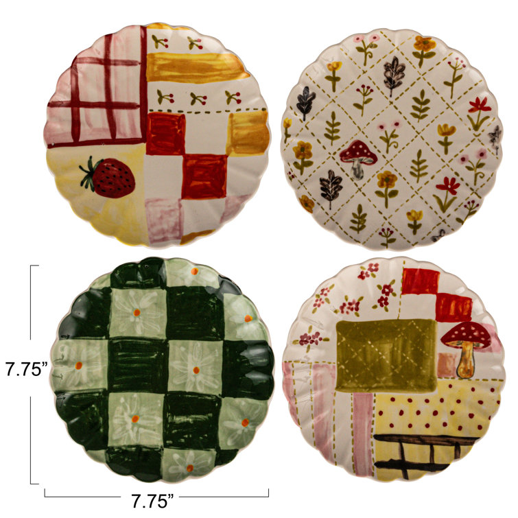 French Country Multicolor Ceramic Dinner Plate Set