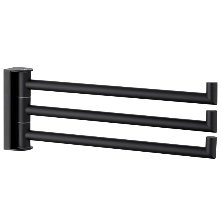 Matte Black Stainless Steel Wall Mounted Swivel Towel Rack