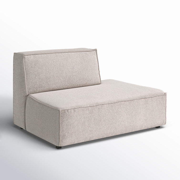 Taupe Performance Boucle Upholstered Modular Chaise Lounge