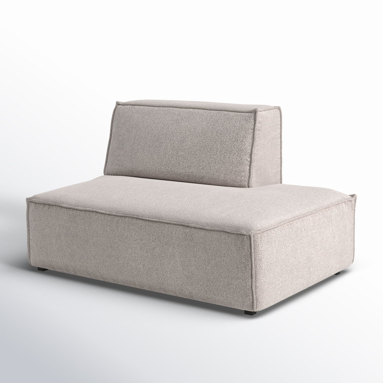 Taupe Performance Boucle Upholstered Modular Chaise Lounge
