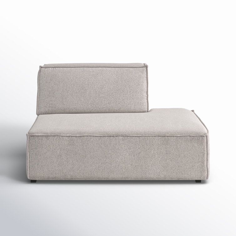 Taupe Performance Boucle Upholstered Modular Chaise Lounge