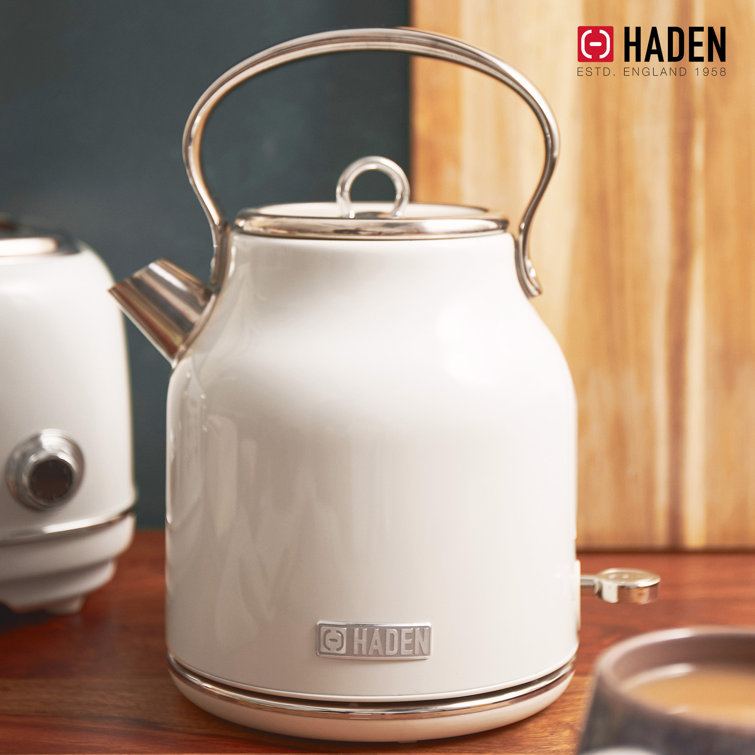 Ivory Stainless Steel 1.8 qt Electric Kettle with Comfort Grip