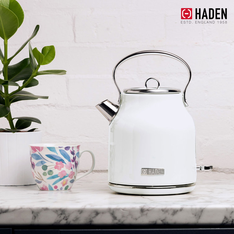Ivory Stainless Steel 1.8 qt Electric Kettle with Comfort Grip