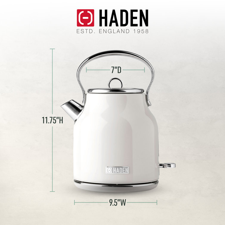 Ivory Stainless Steel 1.8 qt Electric Kettle with Comfort Grip