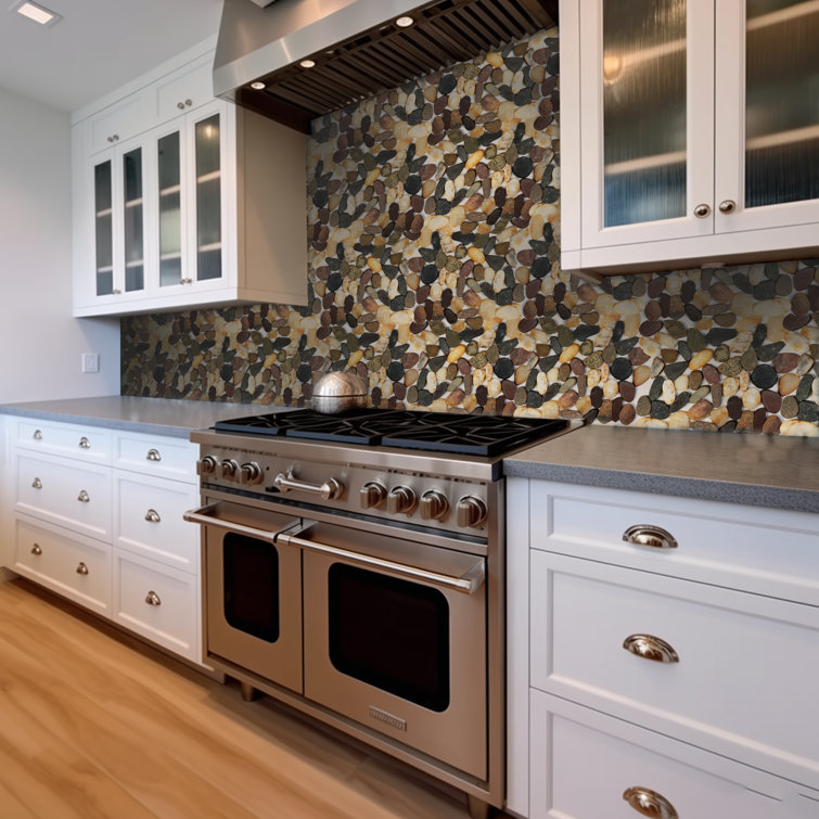 Mixed Color Natural Pebble Stone Mosaic Tile for Indoor and Outdoor Use