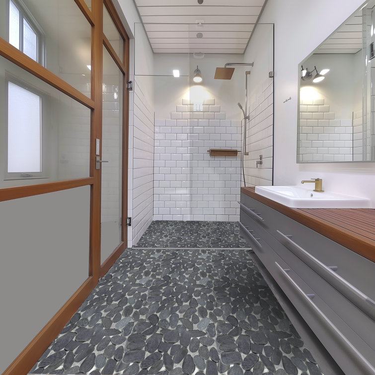 StoneCreek Grey Natural Pebble Mosaic Tile for Indoor/Outdoor Use